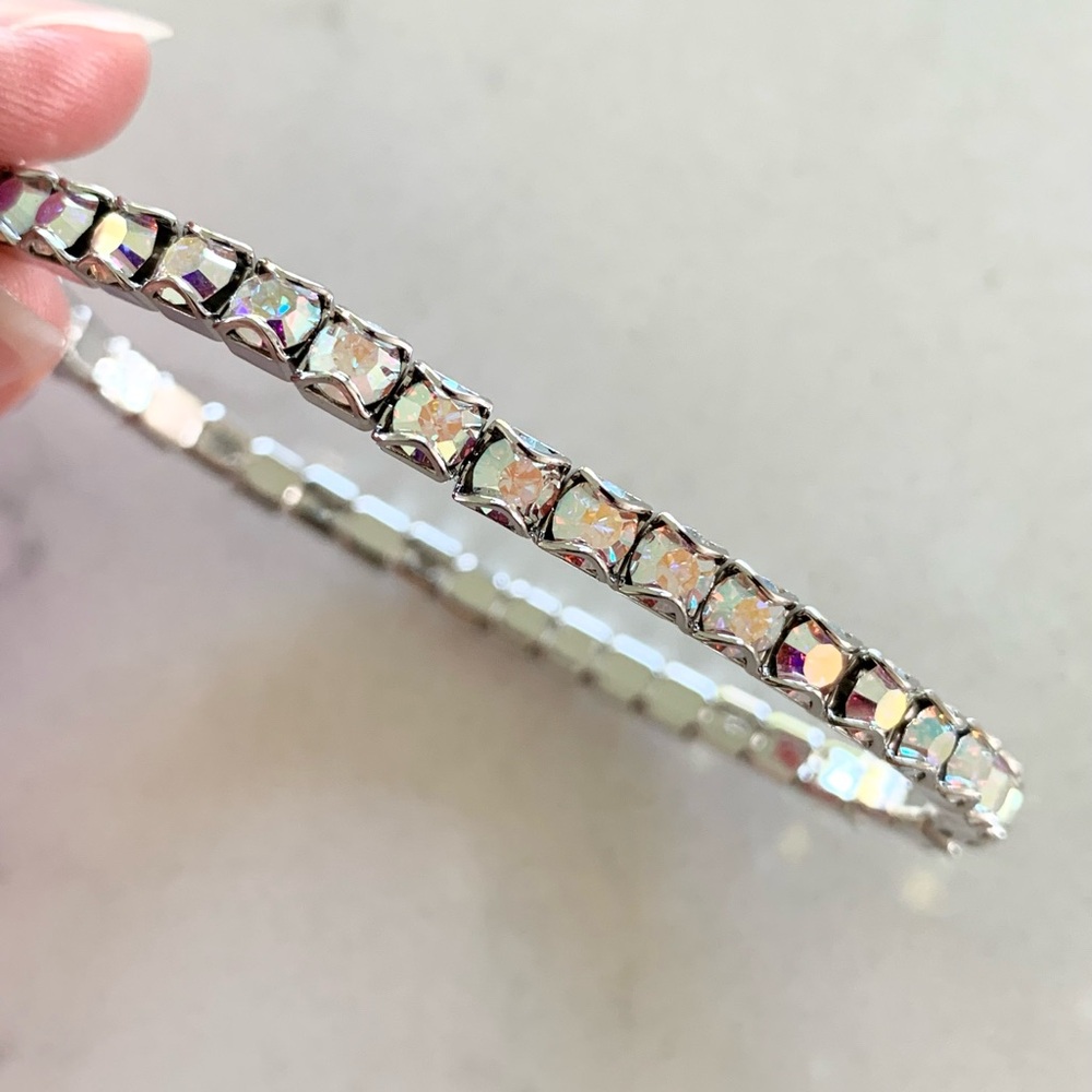 Touchstone Crystal Aurora Boreale Stretch Bracelet - Picture 3 of 7